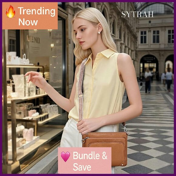 Anti-Theft Crossbody Bag with Built-in Wallet RFID Blocking Travel Purse - Picture 3 of 4